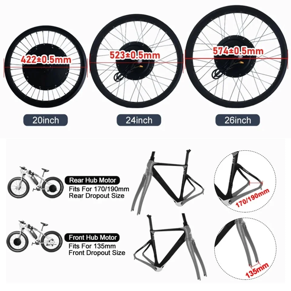 طقم تحويل دراجة كهربائية 72 فو - مراجعة Ebike Conversion Kit 72V 3000W وسعره
