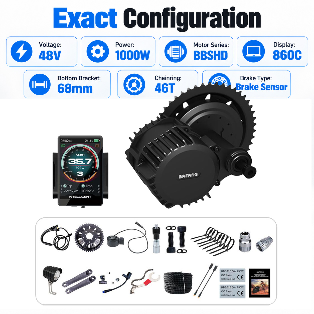 مجموعة محرك BAFANG 48V 1000W B - مراجعة Bafang Bbshd 1000W Conversion Kit وسعره